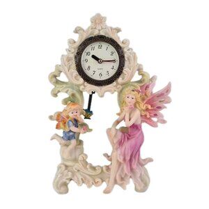 Fairy Porcelain Clock For Home 1460 Indoor Figurine Boy & Girl Vintage